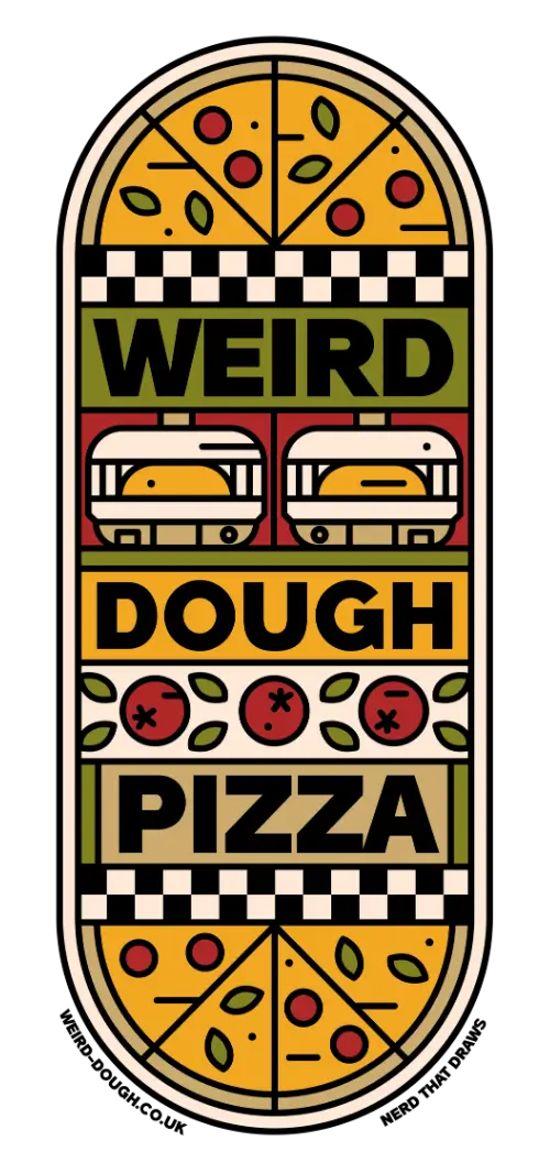 Vertical, full size Weird Dough Pizza Co logo