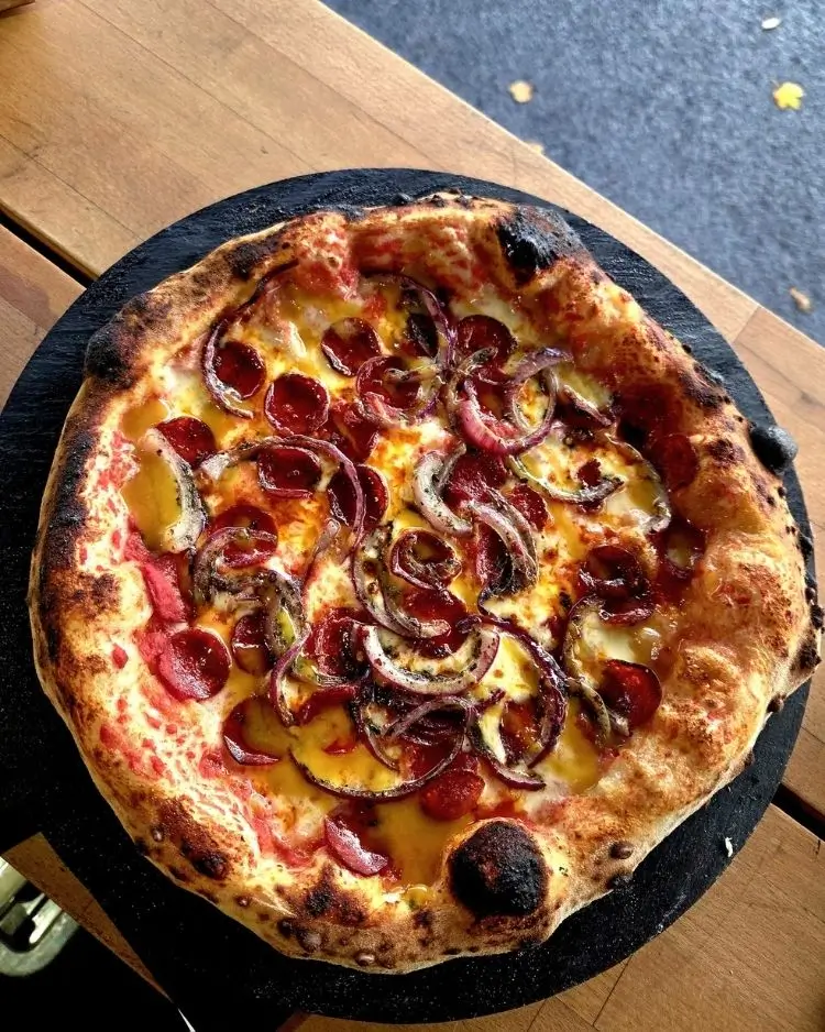 Pizza with various toppings