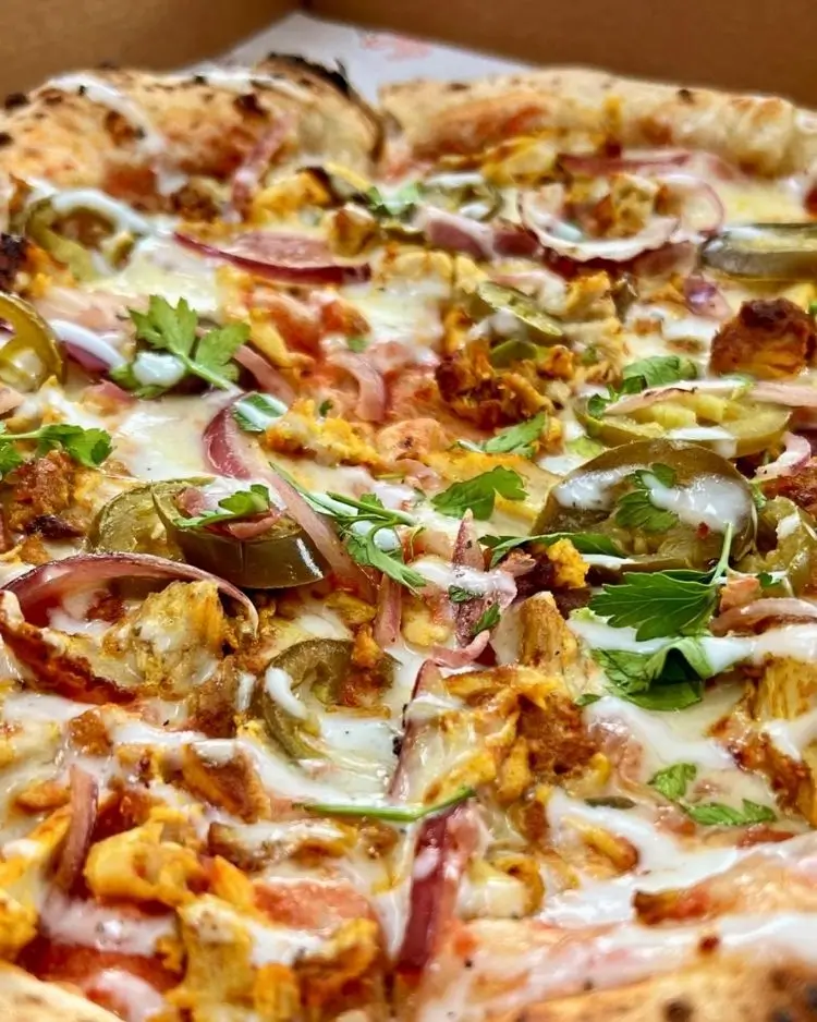 Freshly baked pizza
