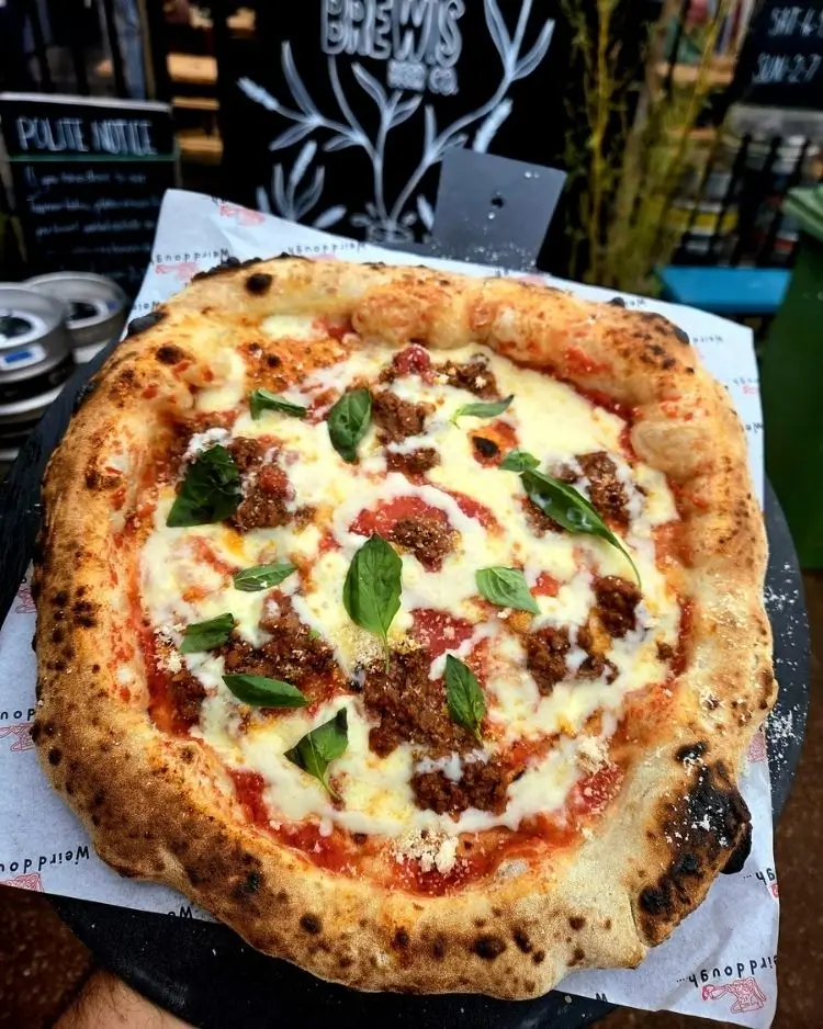 Freshly baked pizza
