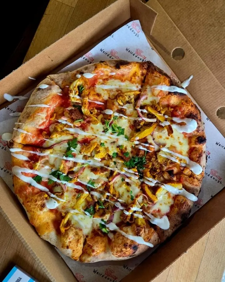Freshly baked pizza