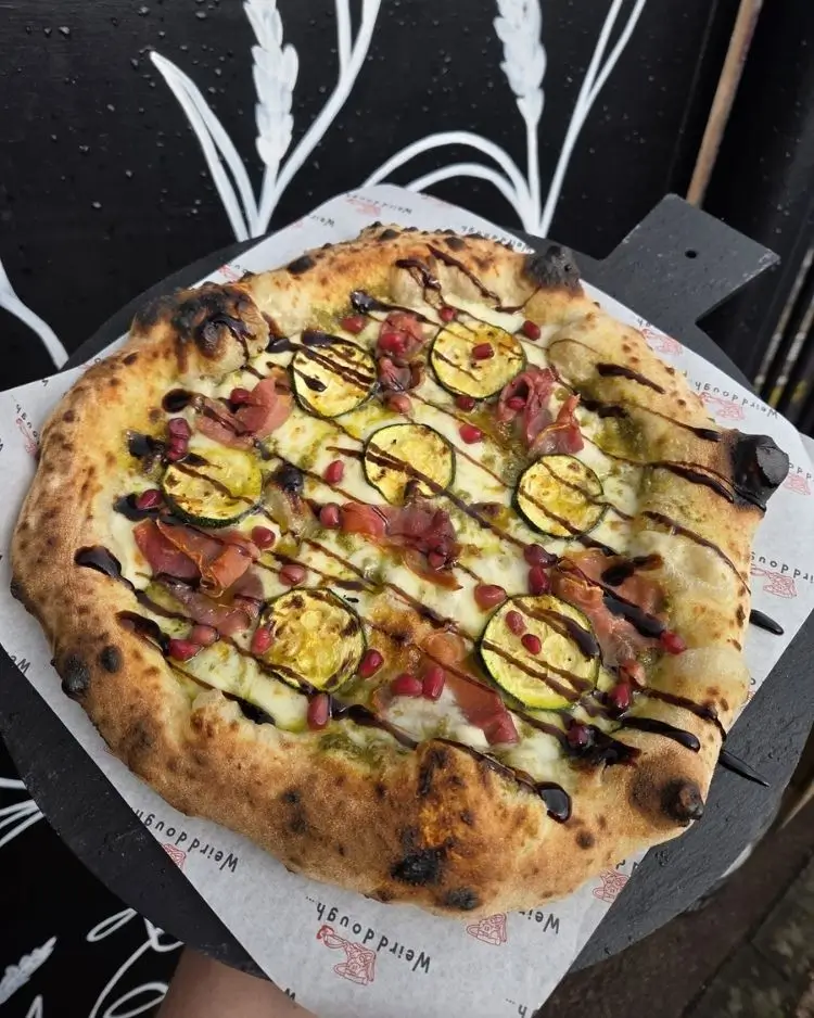 Freshly baked pizza