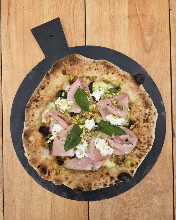 Freshly baked pizza
